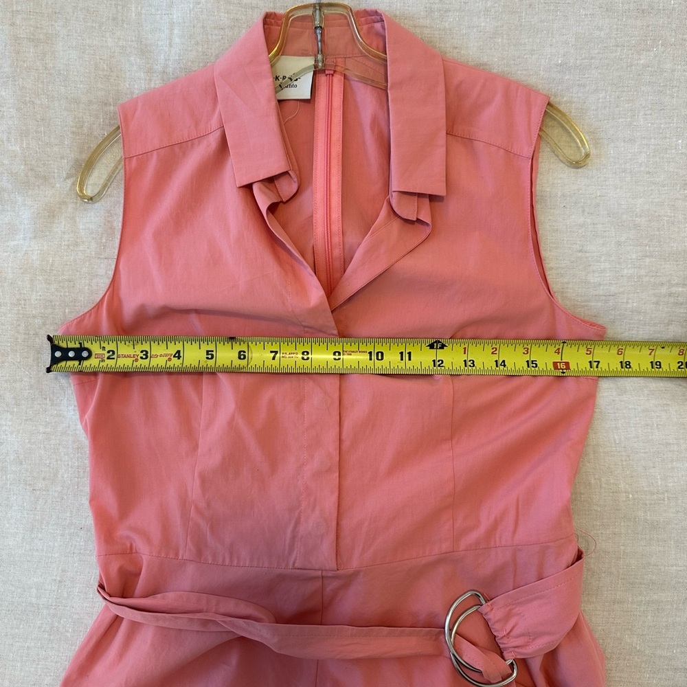 Akris Punto Belted Midi Dress, Coral, Size 6 - Picture 6 of 9
